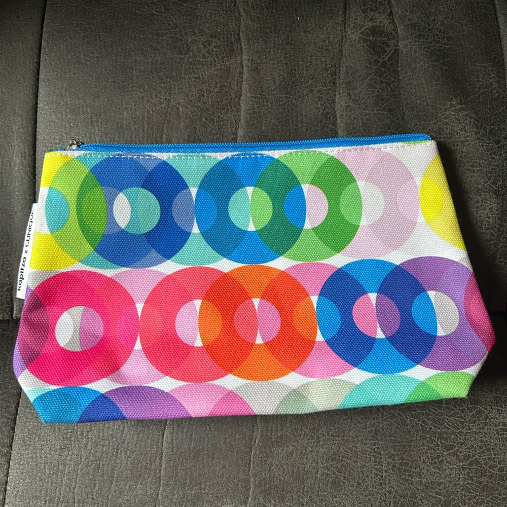 NEW Lot of 3 Kapitza x Clinique Makeup Travel Bags Pouches Colorful Geometric - Picture 4 of 11